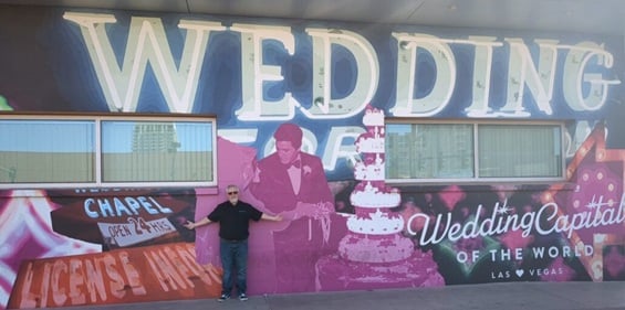 Matthew at the Las Vegas Marriage License Bureau in 2024