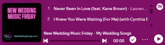 spotify new wedding music friday